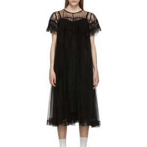 Chika Kisada Black Tulle Ruched Dress